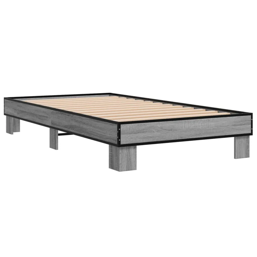 Cadre de lit sans matelas sonoma gris 90x200 cm - 3