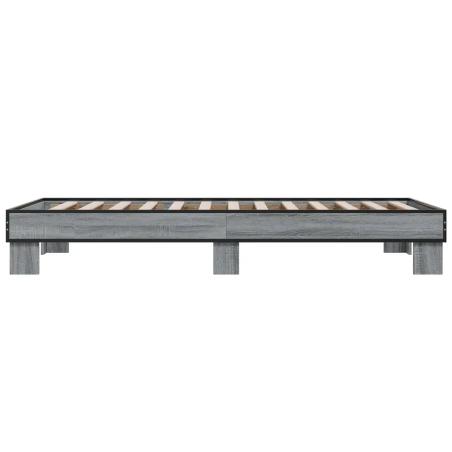 Cadre de lit sans matelas sonoma gris 75x190 cm - 5