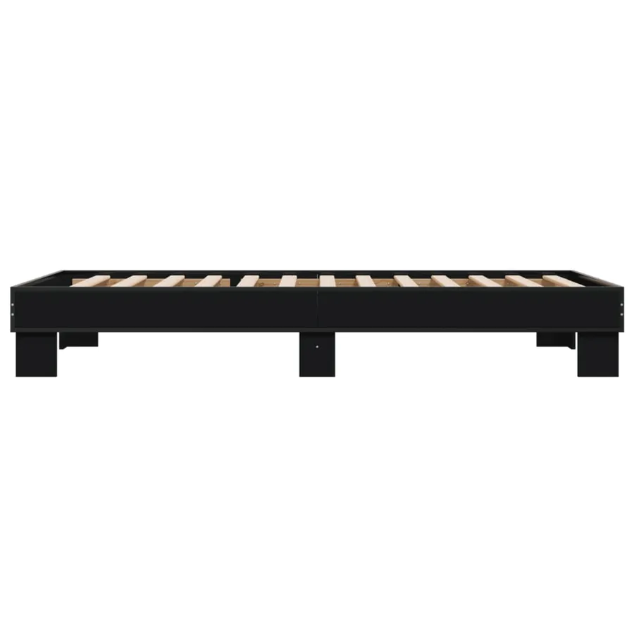 Cadre de lit sans matelas noir 90x190 cm - 5