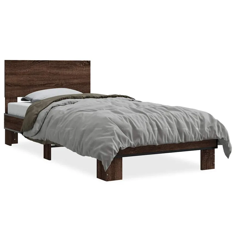 Cadre de lit sans matelas chêne marron 90x190 cm - 2