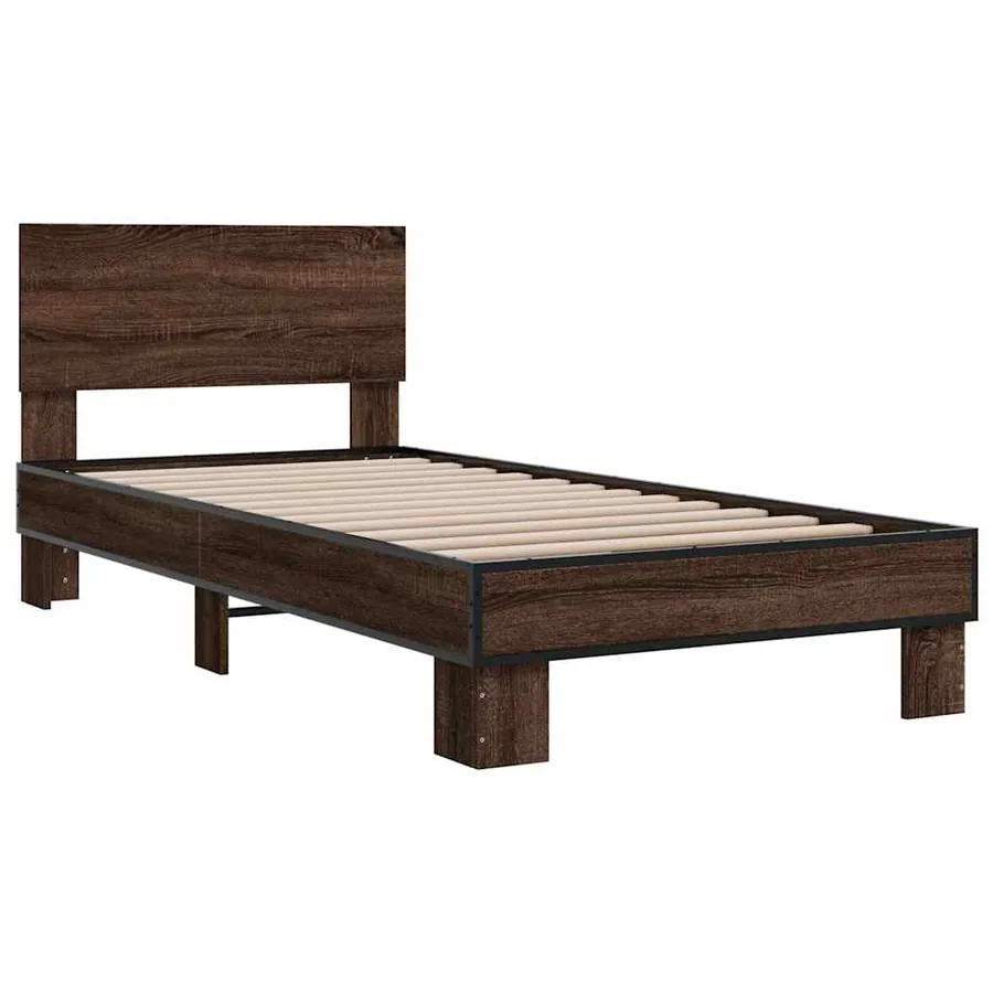 Cadre de lit sans matelas chêne marron 90x190 cm - 3