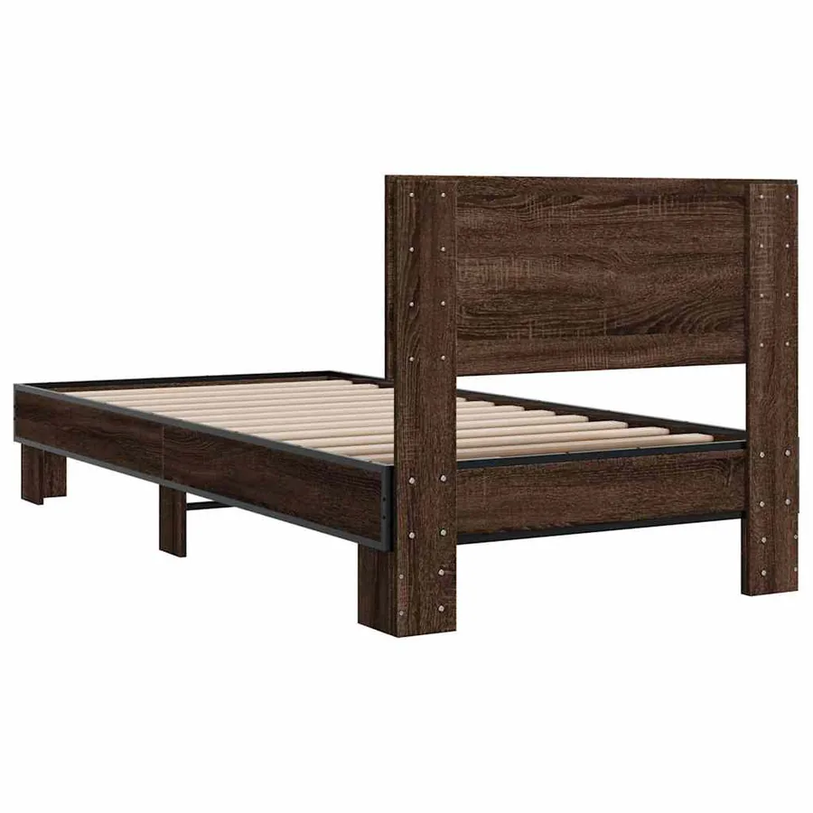 Cadre de lit sans matelas chêne marron 90x190 cm - 6