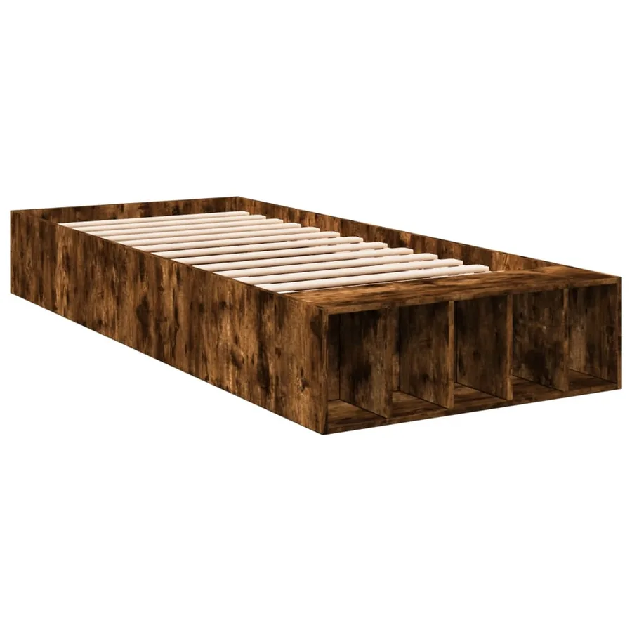 Cadre de lit sans matelas chêne fumé 90x200 cm - 3