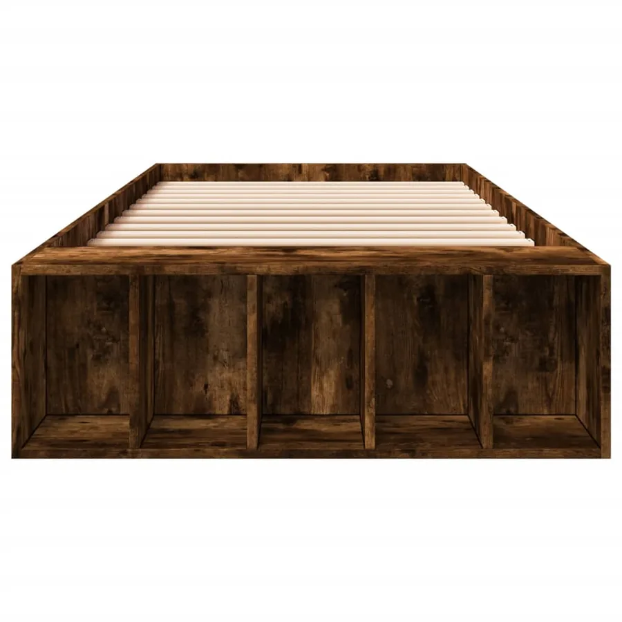 Cadre de lit sans matelas chêne fumé 90x200 cm - 4