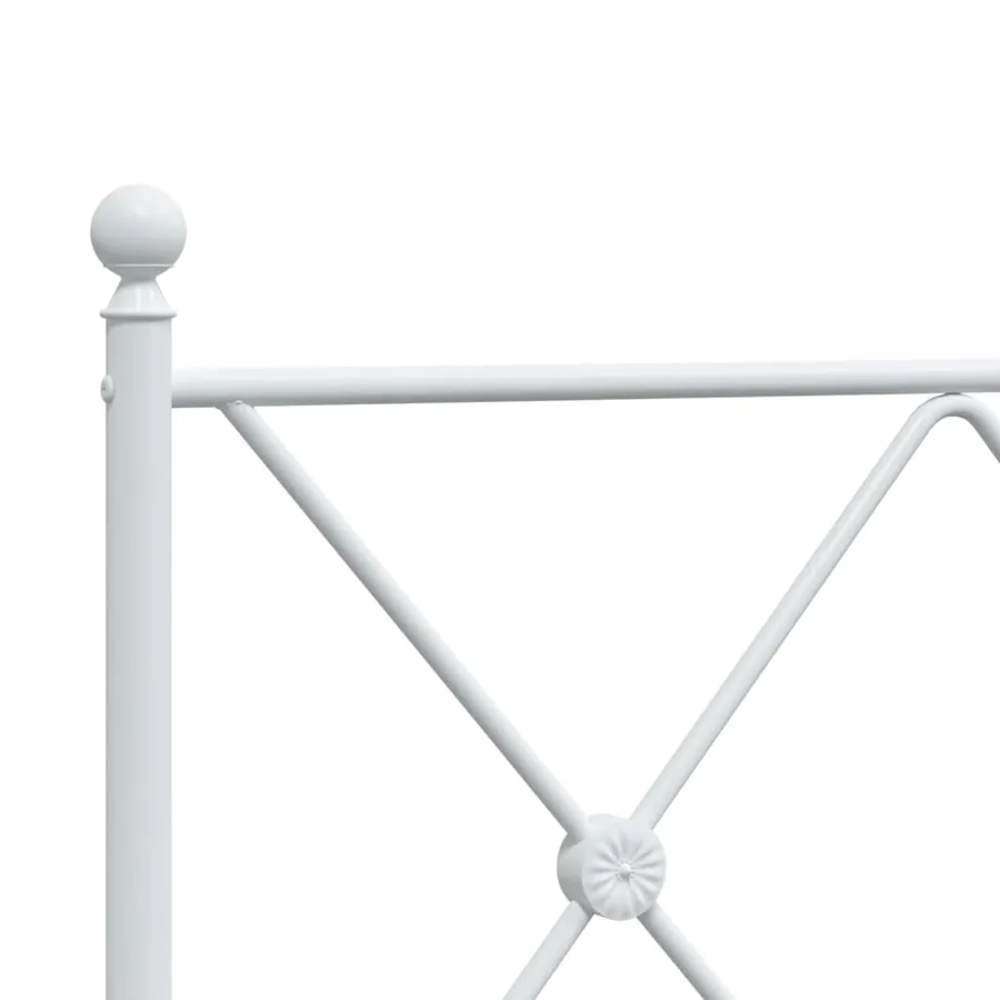 Cadre de lit métal sans matelas avec pied de lit blanc 90x200cm - 7
