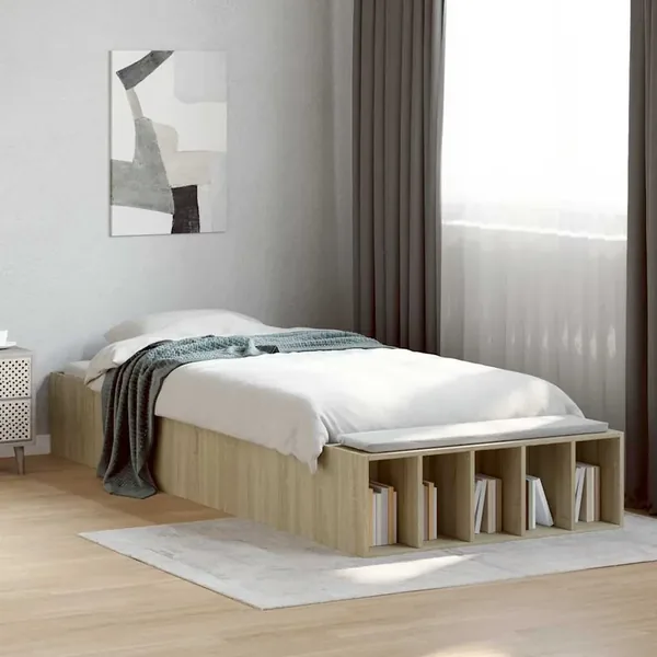 Cadre de lit sans matelas chêne sonoma 90x200 cm