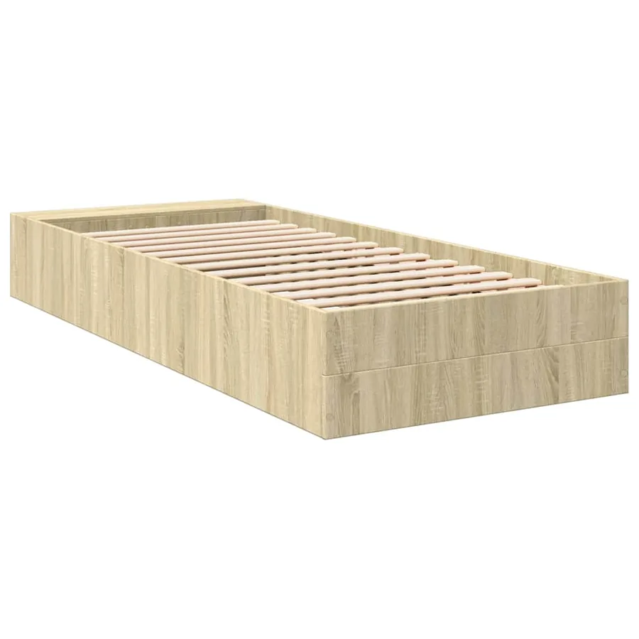Cadre de lit sans matelas chêne sonoma 90x200 cm - 6