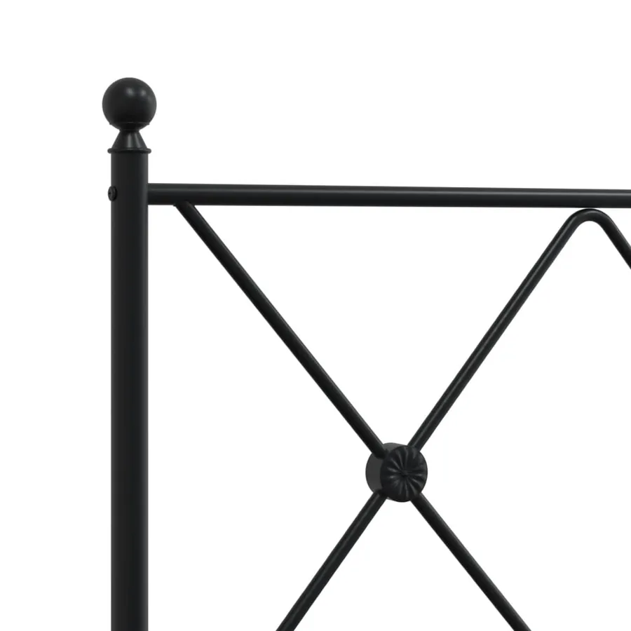 Cadre de lit métal sans matelas avec tête de lit noir 75x190 cm - 7
