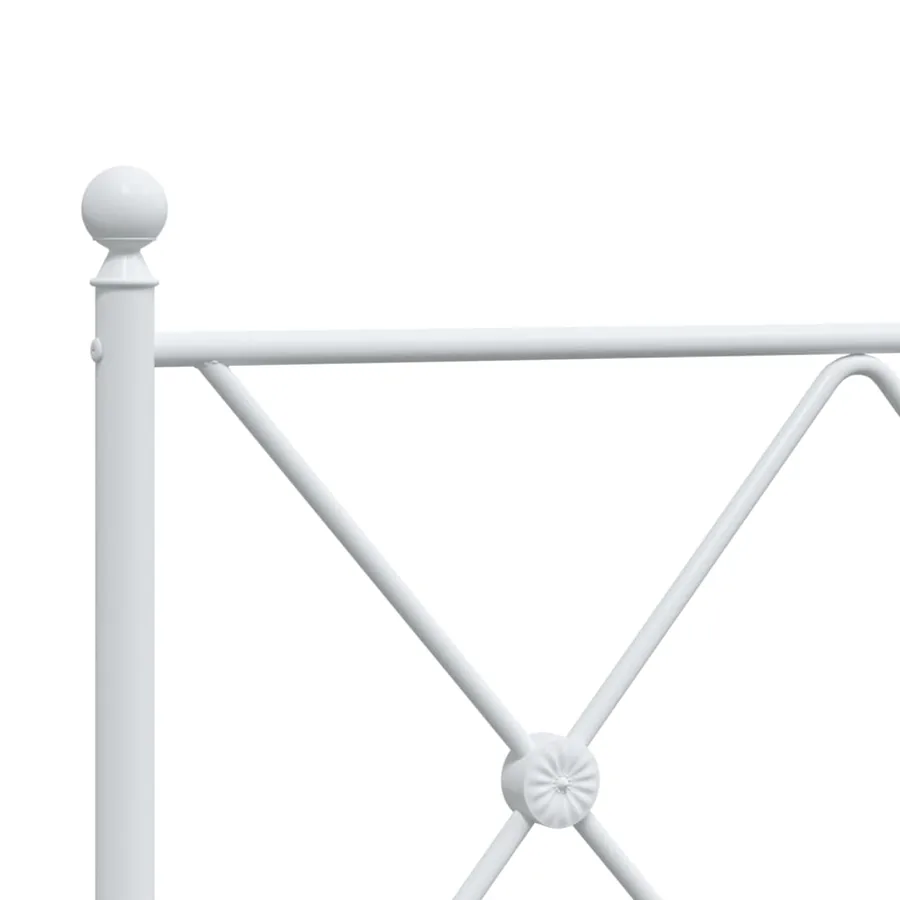 Cadre de lit métal sans matelas et tête de lit blanc 120x190 cm - 7