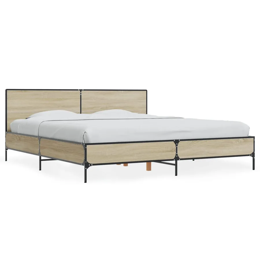 Cadre de lit sans matelas chêne sonoma 200x200 cm - 2