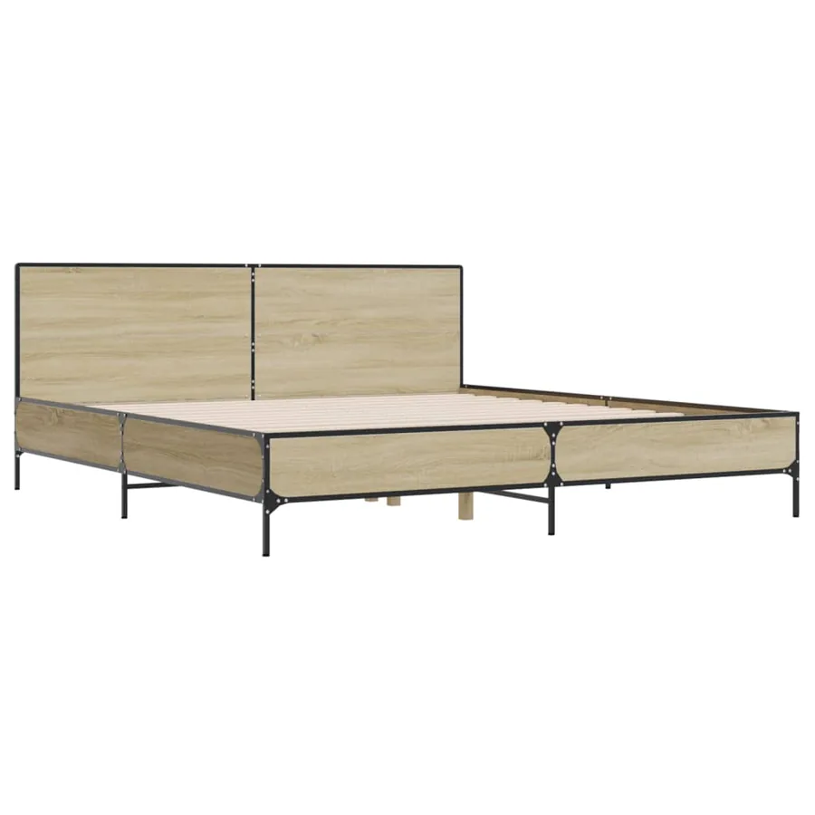 Cadre de lit sans matelas chêne sonoma 200x200 cm - 3