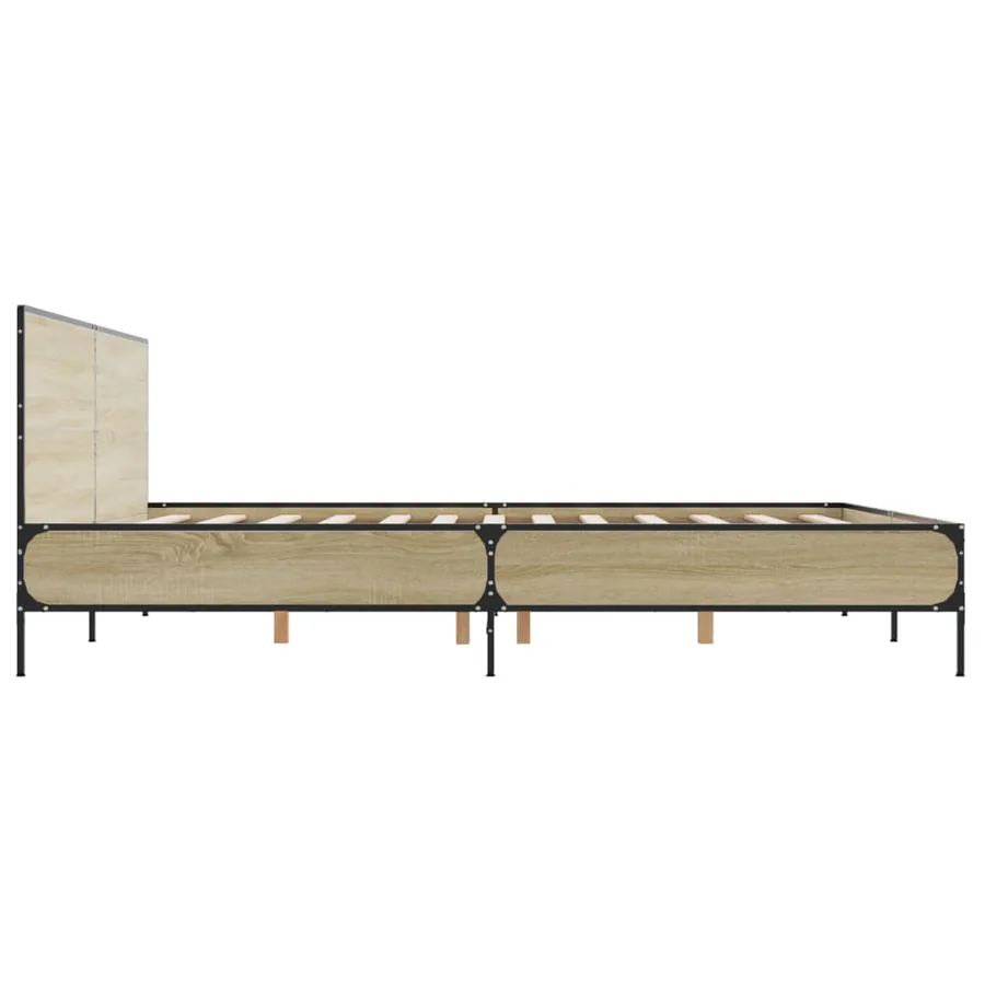 Cadre de lit sans matelas chêne sonoma 200x200 cm - 5