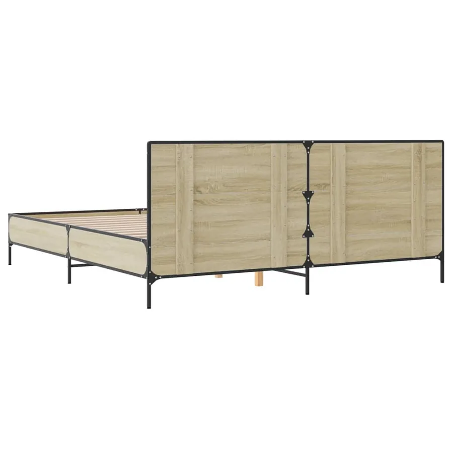 Cadre de lit sans matelas chêne sonoma 200x200 cm - 6