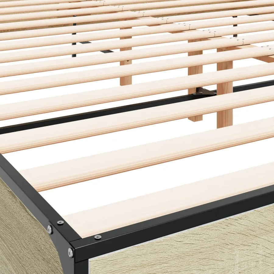 Cadre de lit sans matelas chêne sonoma 200x200 cm - 7