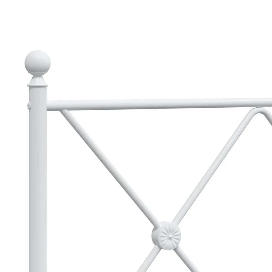 Cadre de lit métal sans matelas avec tête de lit blanc 90x190cm - 7