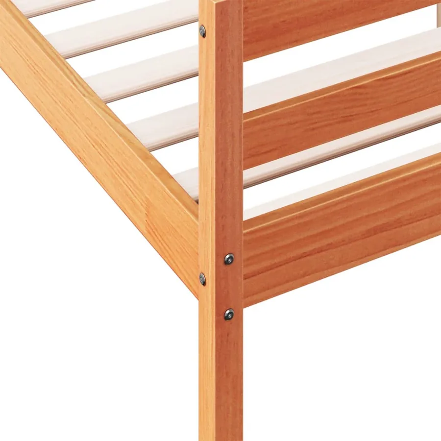 Cadre de lit sans matelas cire marron 140x200cm bois pin massif - 7