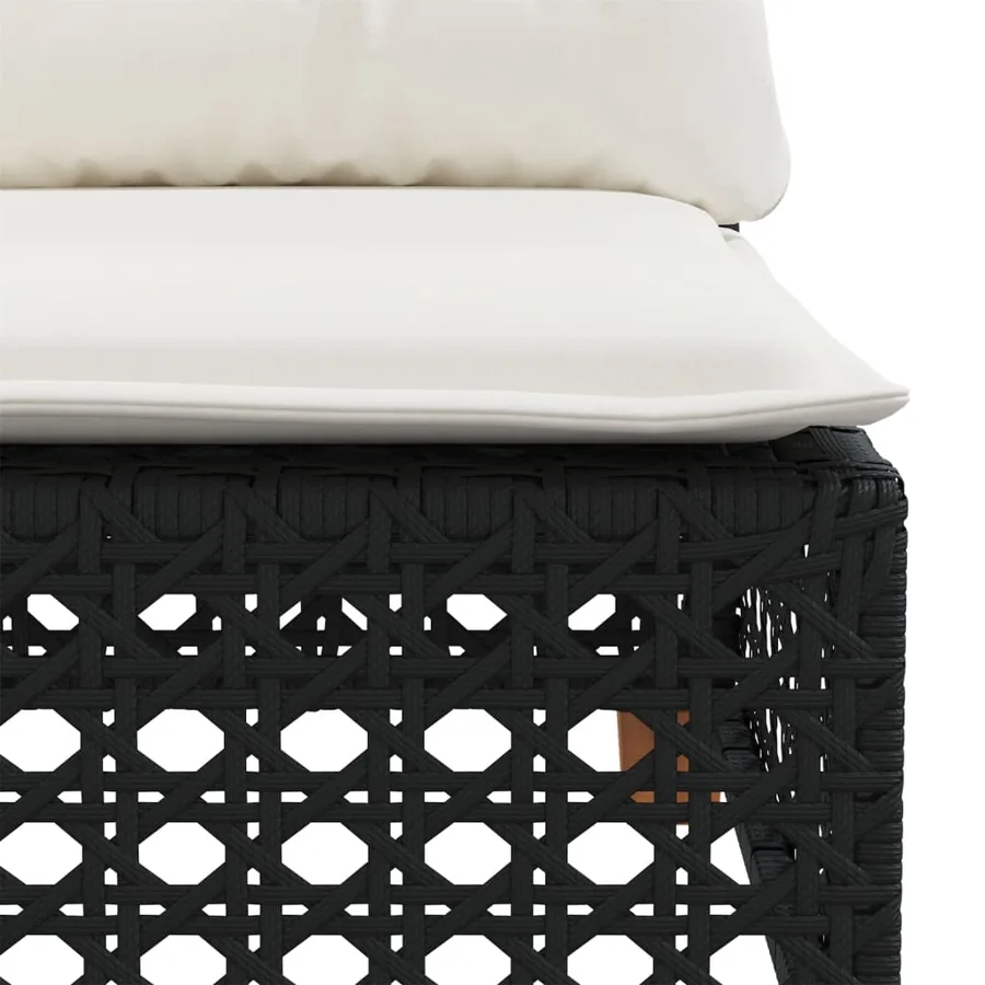 Salon de jardin 5 pcs avec coussins noir résine tressée - 5