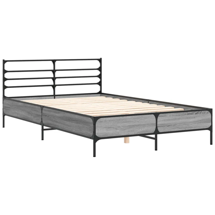 Cadre de lit sans matelas sonoma gris 140x200 cm - 3