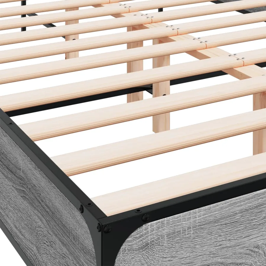 Cadre de lit sans matelas sonoma gris 140x200 cm - 7
