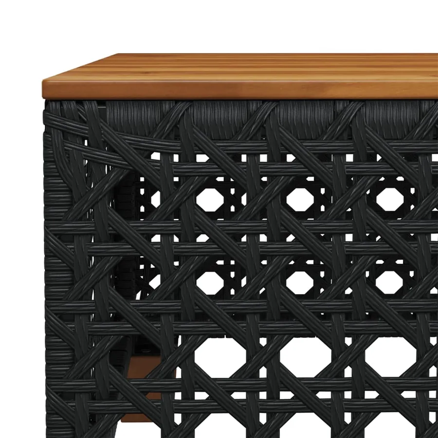 Salon de jardin 6 pcs avec coussins noir résine tressée - 7