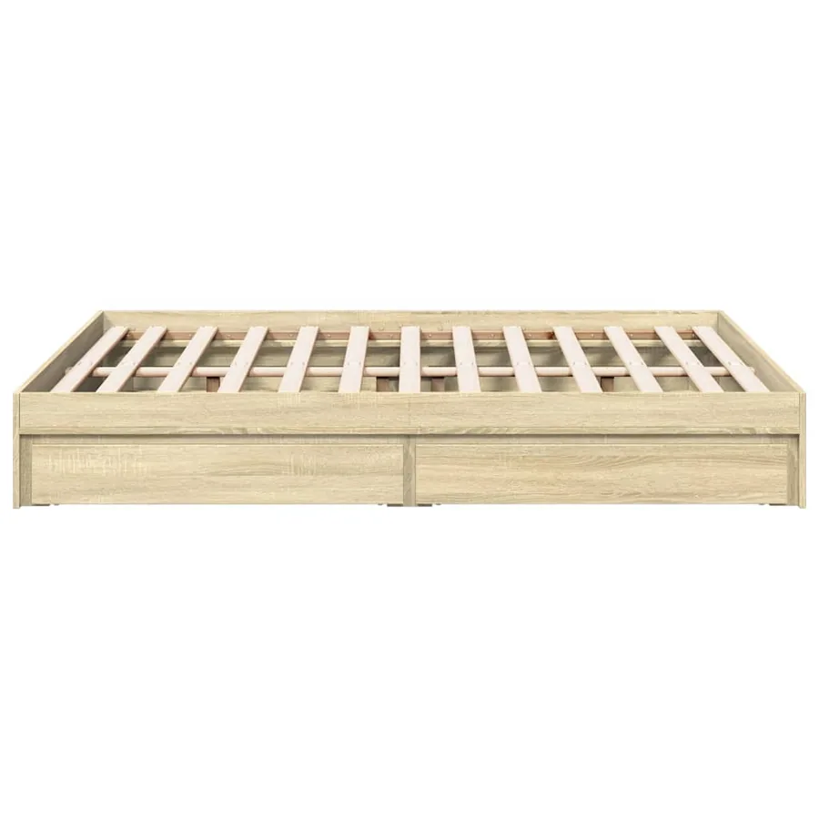 Cadre de lit avec tiroirs sans matelas chêne sonoma 140x200 cm - 5