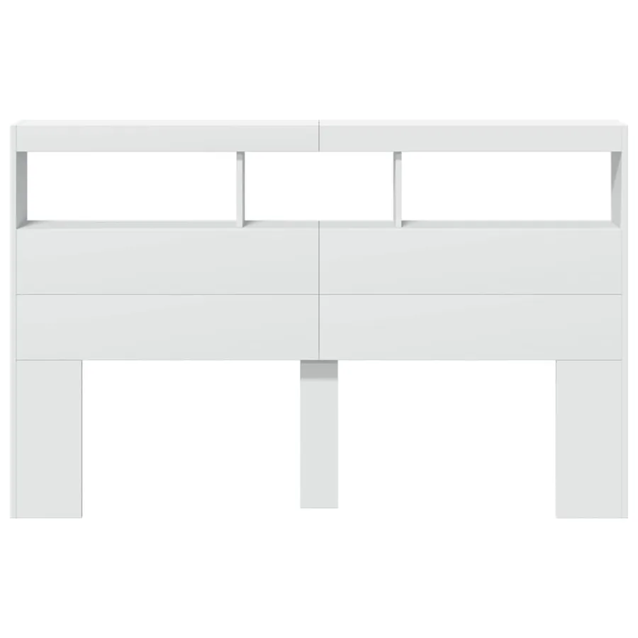 Armoire tête de lit avec LED blanc 160x17x102 cm - 6