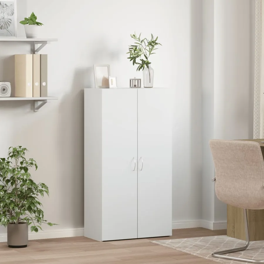 Armoire de classement blanc 60x32x115 cm bois d'ingénierie - 3