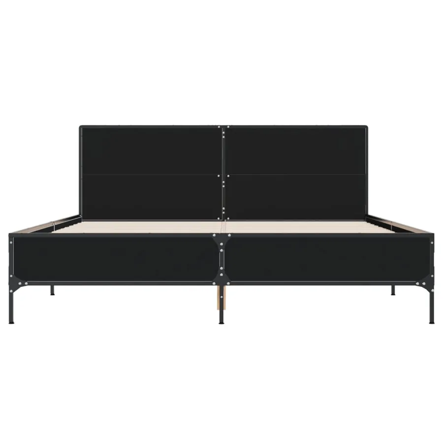 Cadre de lit sans matelas noir 160x200 cm - 4