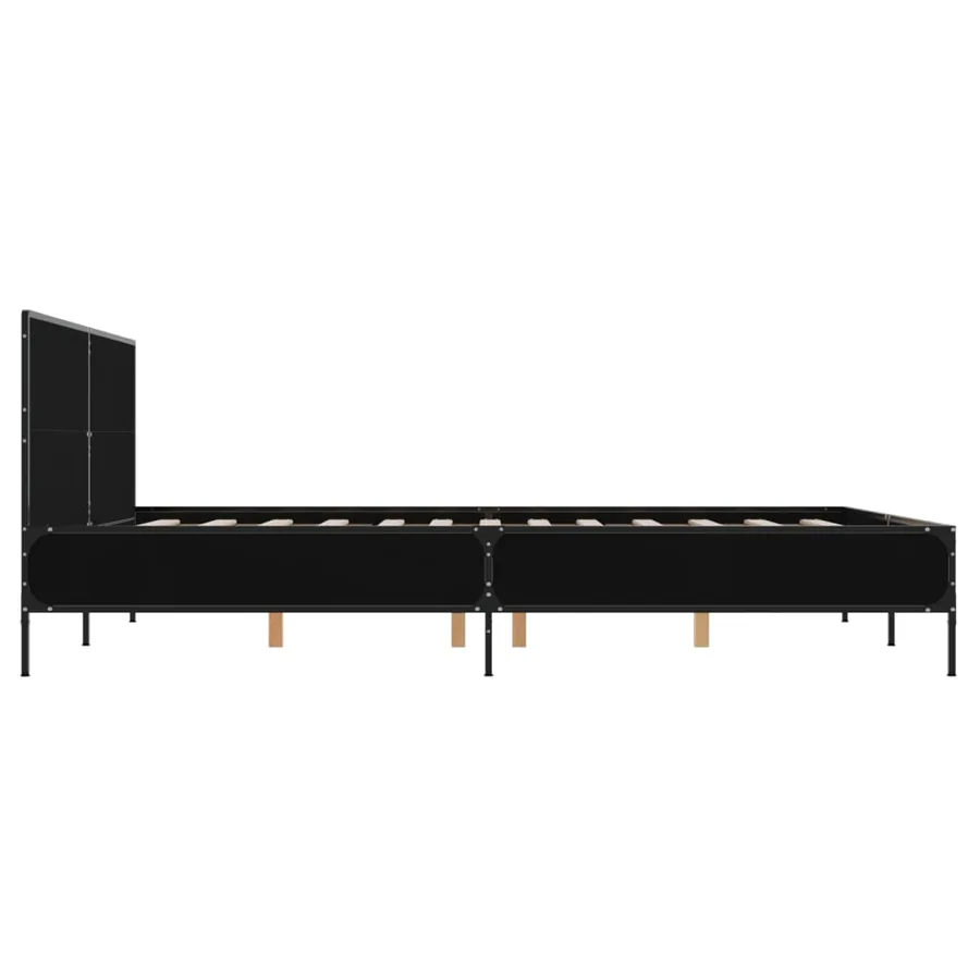 Cadre de lit sans matelas noir 160x200 cm - 5
