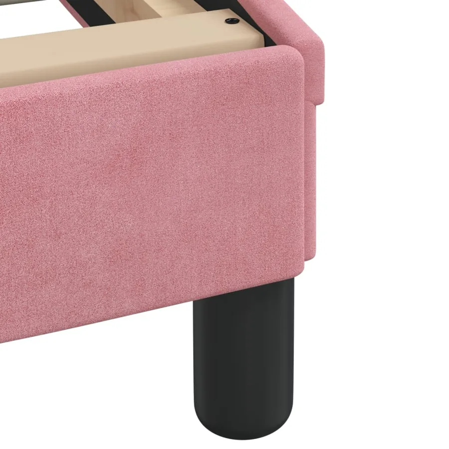 Lit avec matelas rose 120x200 cm velours - 7