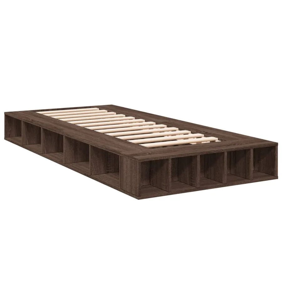 Cadre de lit sans matelas chêne marron 75x190 cm - 3