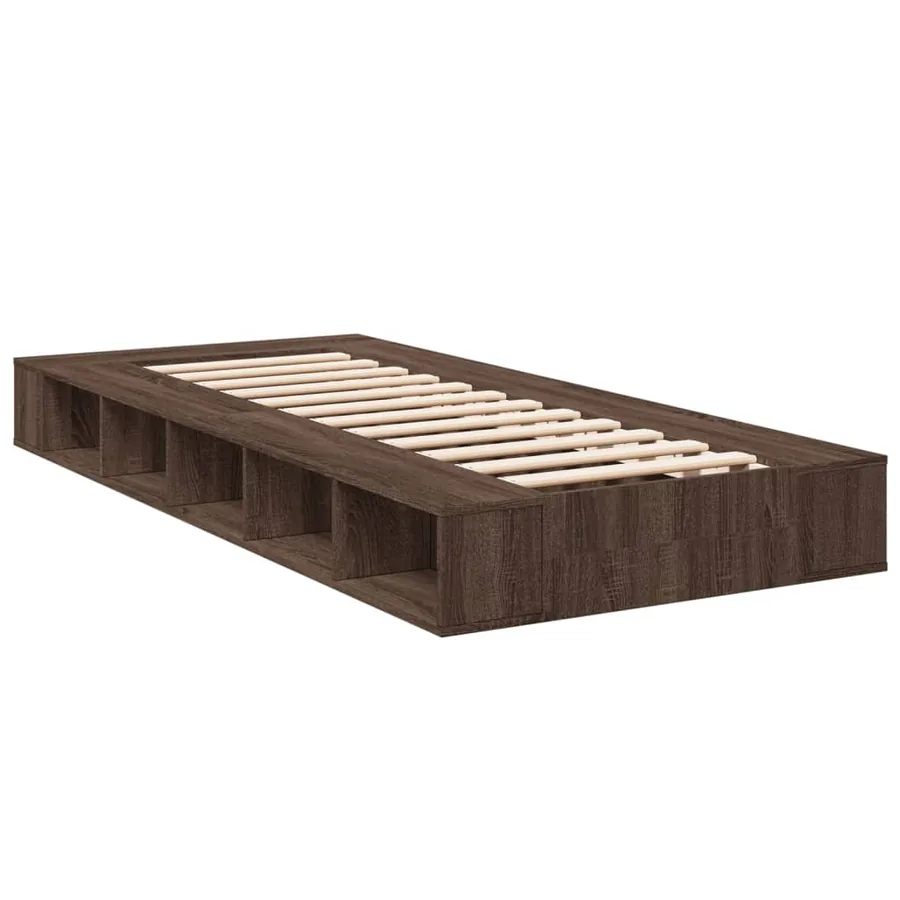 Cadre de lit sans matelas chêne marron 75x190 cm - 6