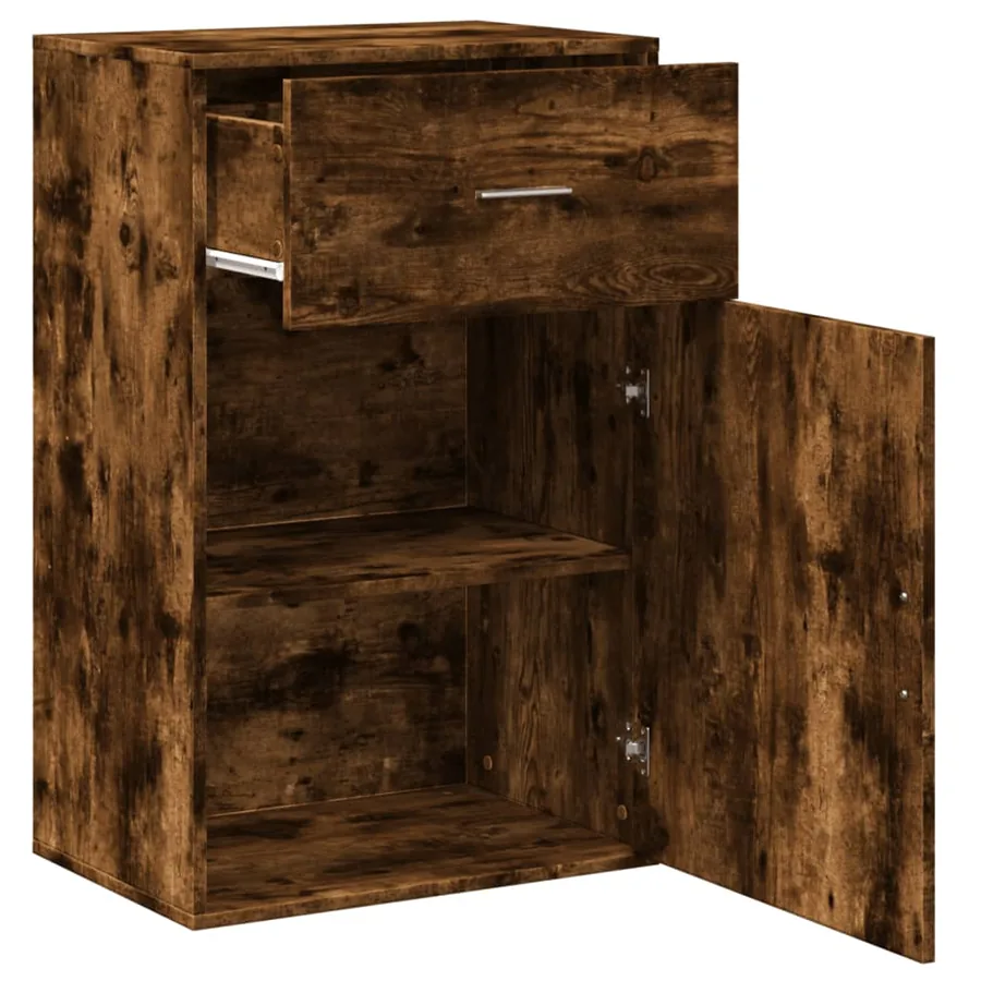 Armoire de rangement chêne fumé 56,5x39x90 cm bois d'ingénierie - 4