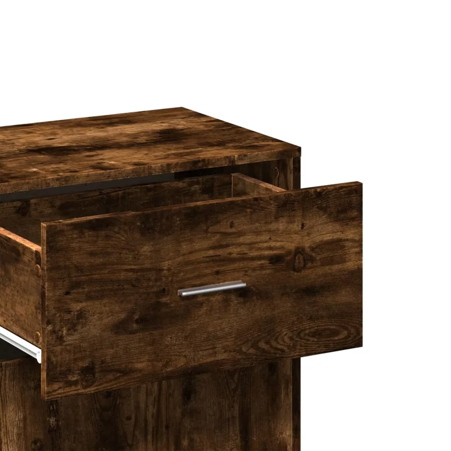 Armoire de rangement chêne fumé 56,5x39x90 cm bois d'ingénierie - 9