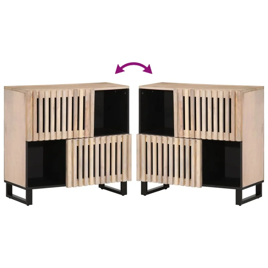 Buffet 80x34x75 cm Bois massif de manguier - 6