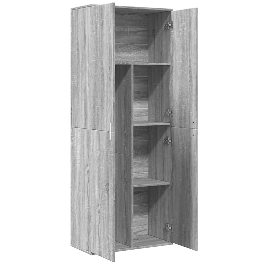 Buffet haut sonoma gris 70x35x180 cm bois d'ingénierie - 6