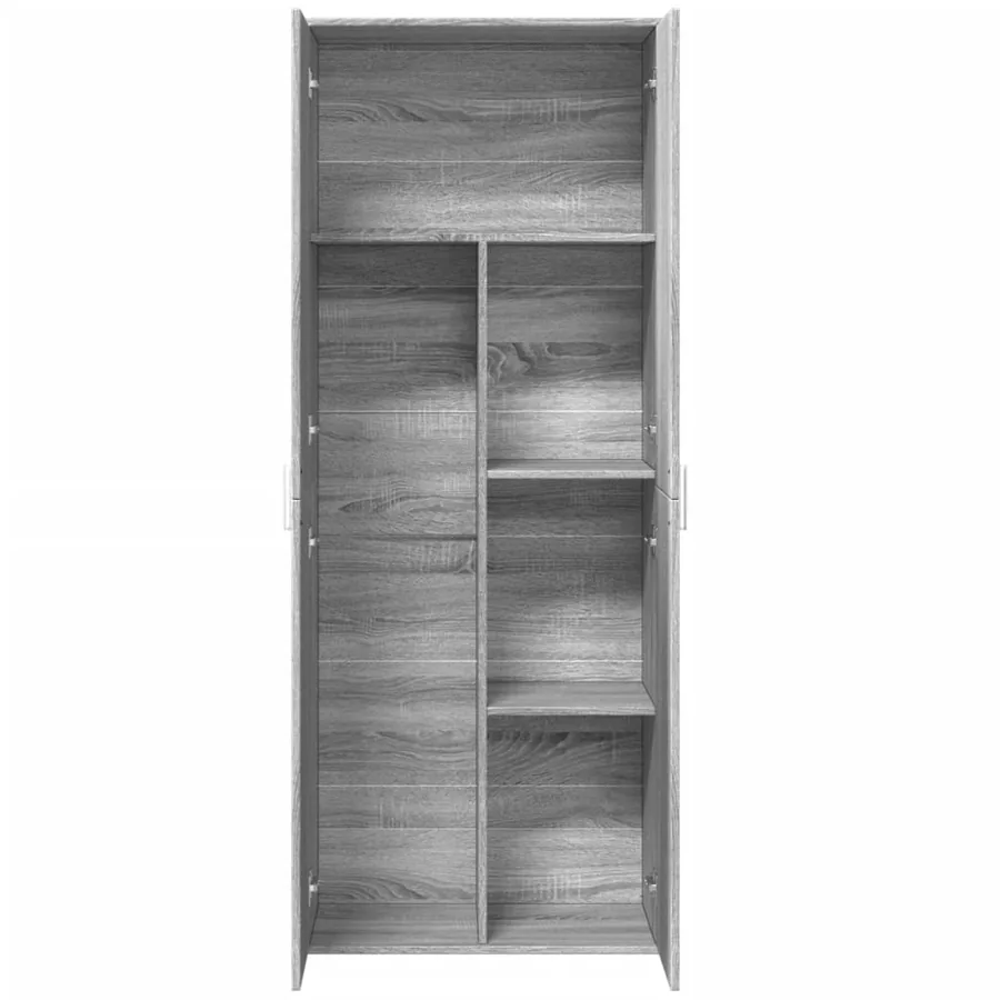 Buffet haut sonoma gris 70x35x180 cm bois d'ingénierie - 7