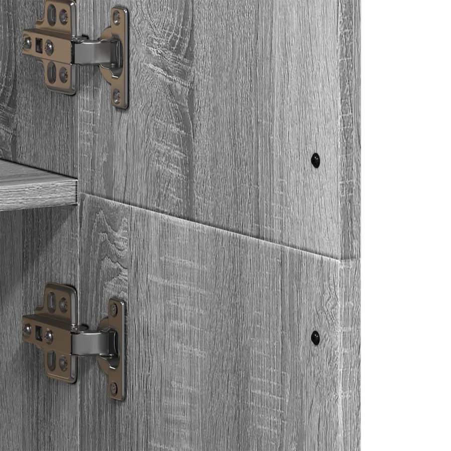Buffet haut sonoma gris 70x35x180 cm bois d'ingénierie - 8