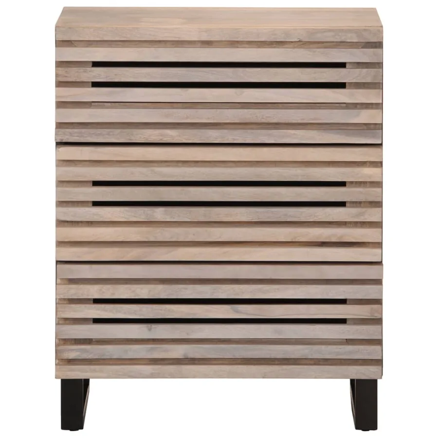 Buffet blanc 60x34x75 cm bois massif de manguier - 2