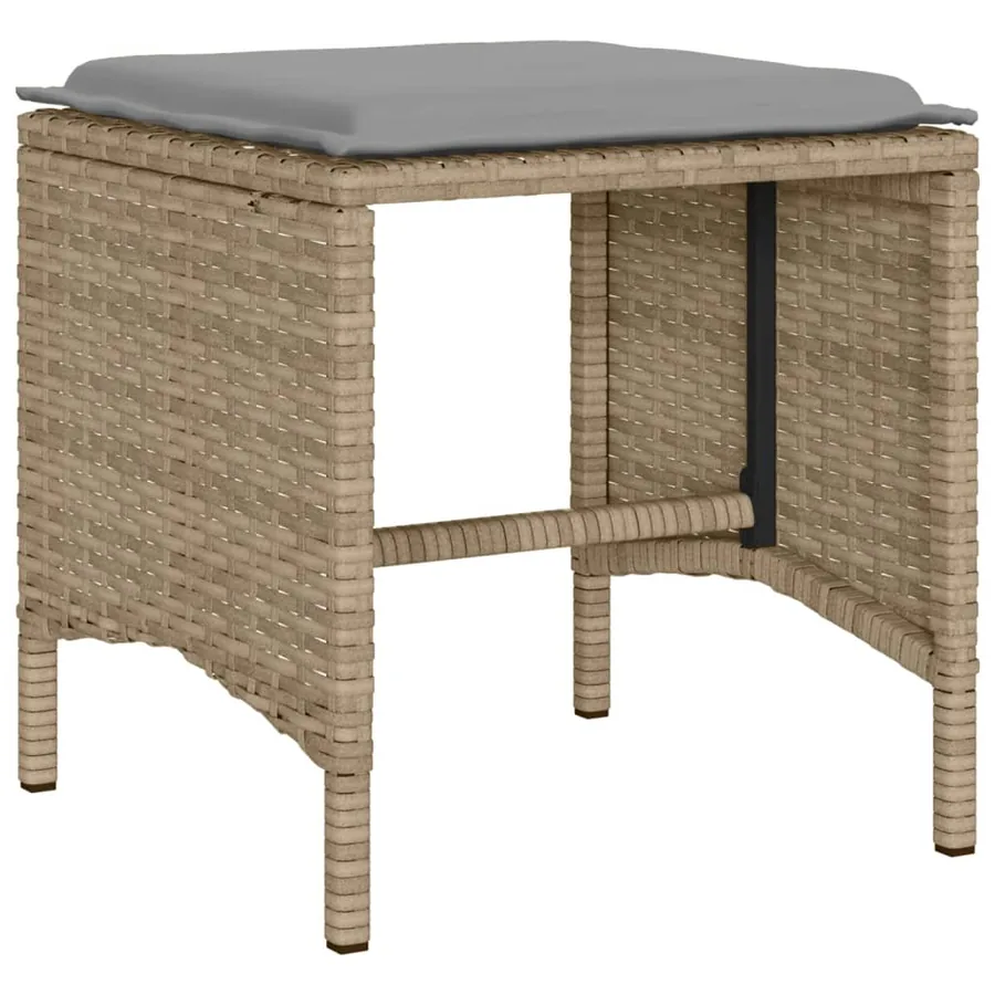 Salon de jardin avec coussins 6 pcs beige résine tressée - 5