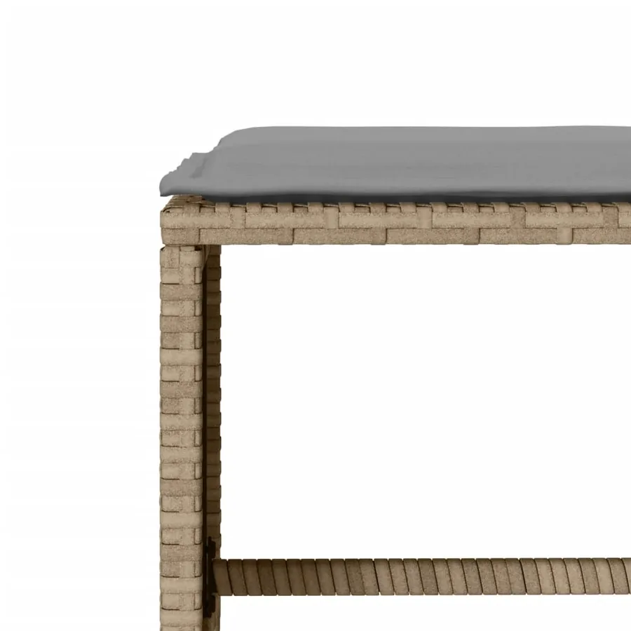 Salon de jardin avec coussins 6 pcs beige résine tressée - 8