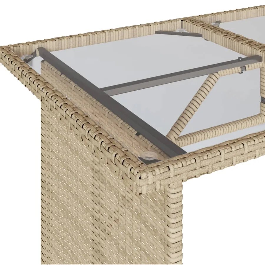 Salon de jardin avec coussins 6 pcs beige résine tressée - 9