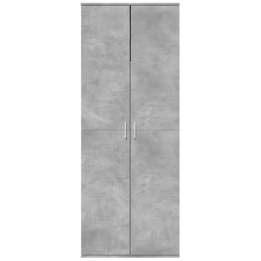 Buffet haut gris béton 70x35x180 cm bois d'ingénierie - 3