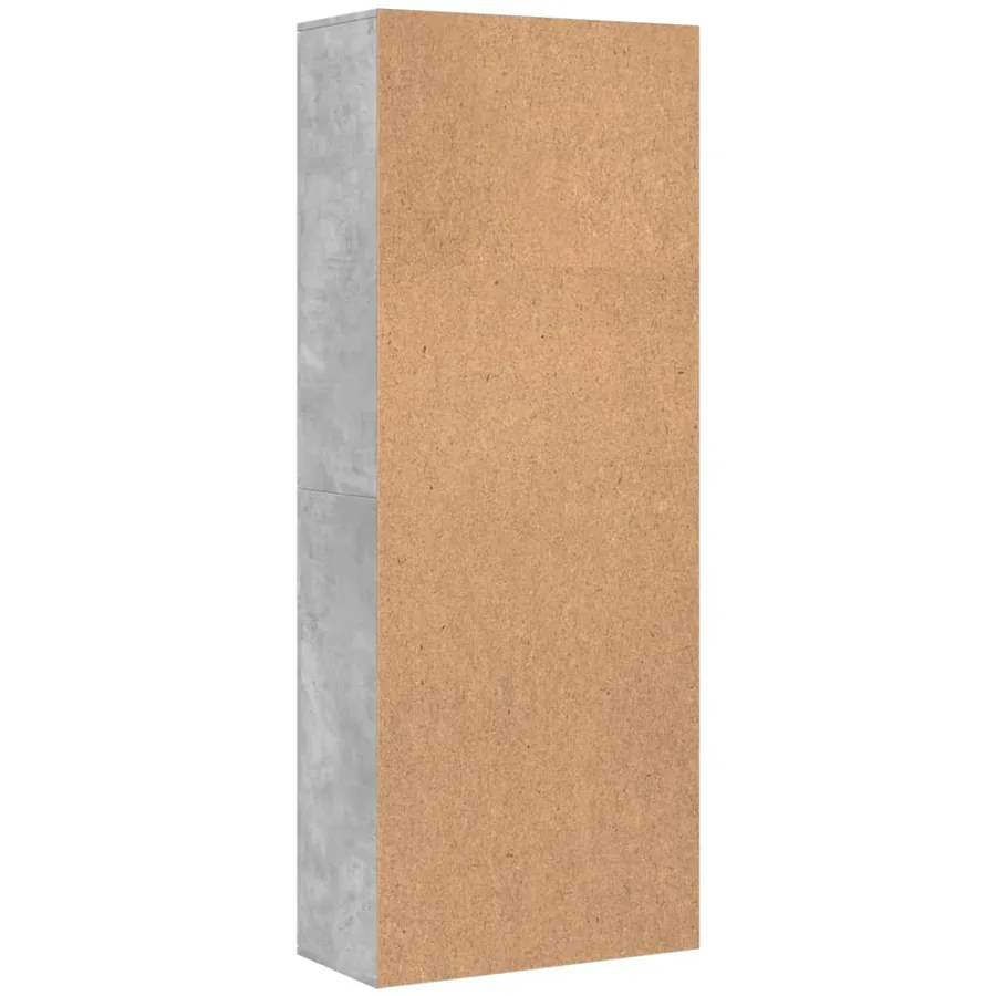 Buffet haut gris béton 70x35x180 cm bois d'ingénierie - 5