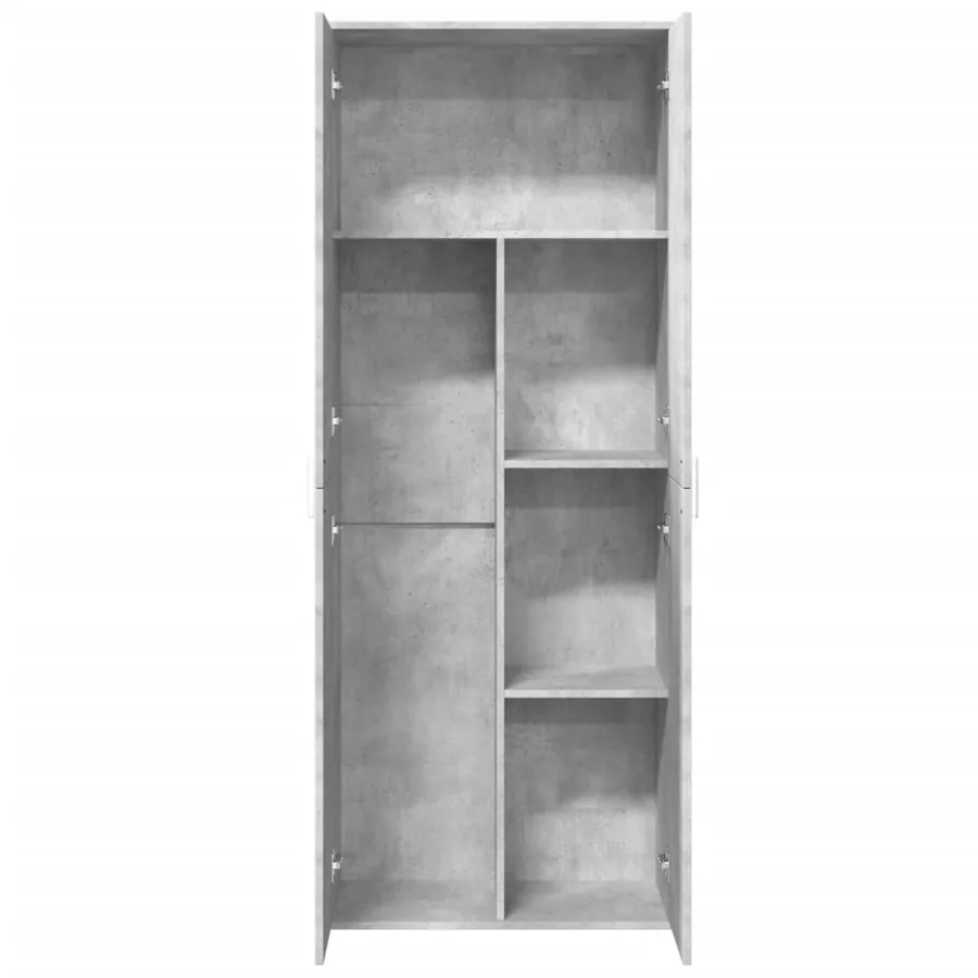 Buffet haut gris béton 70x35x180 cm bois d'ingénierie - 7