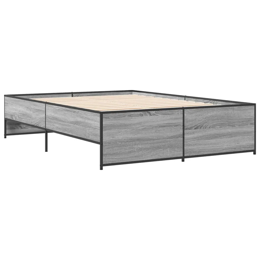 Cadre de lit sans matelas sonoma gris 135x190 cm - 3