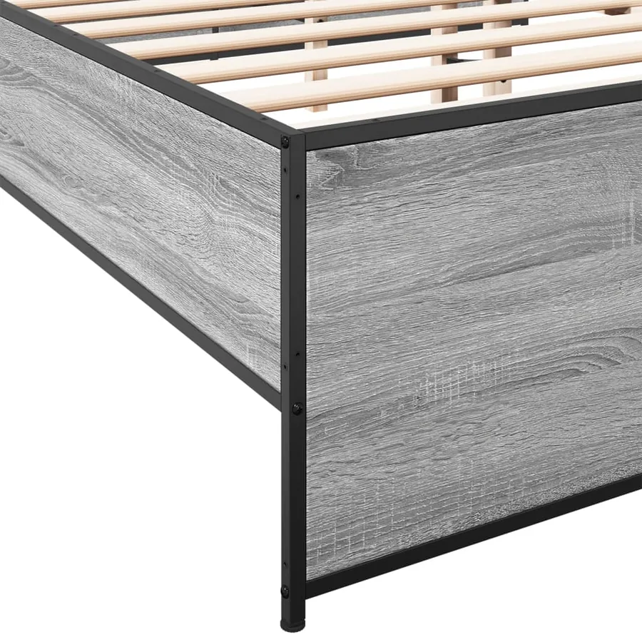 Cadre de lit sans matelas sonoma gris 135x190 cm - 7