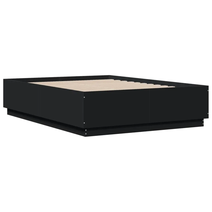 Cadre de lit sans matelas noir 135x190 cm - 6