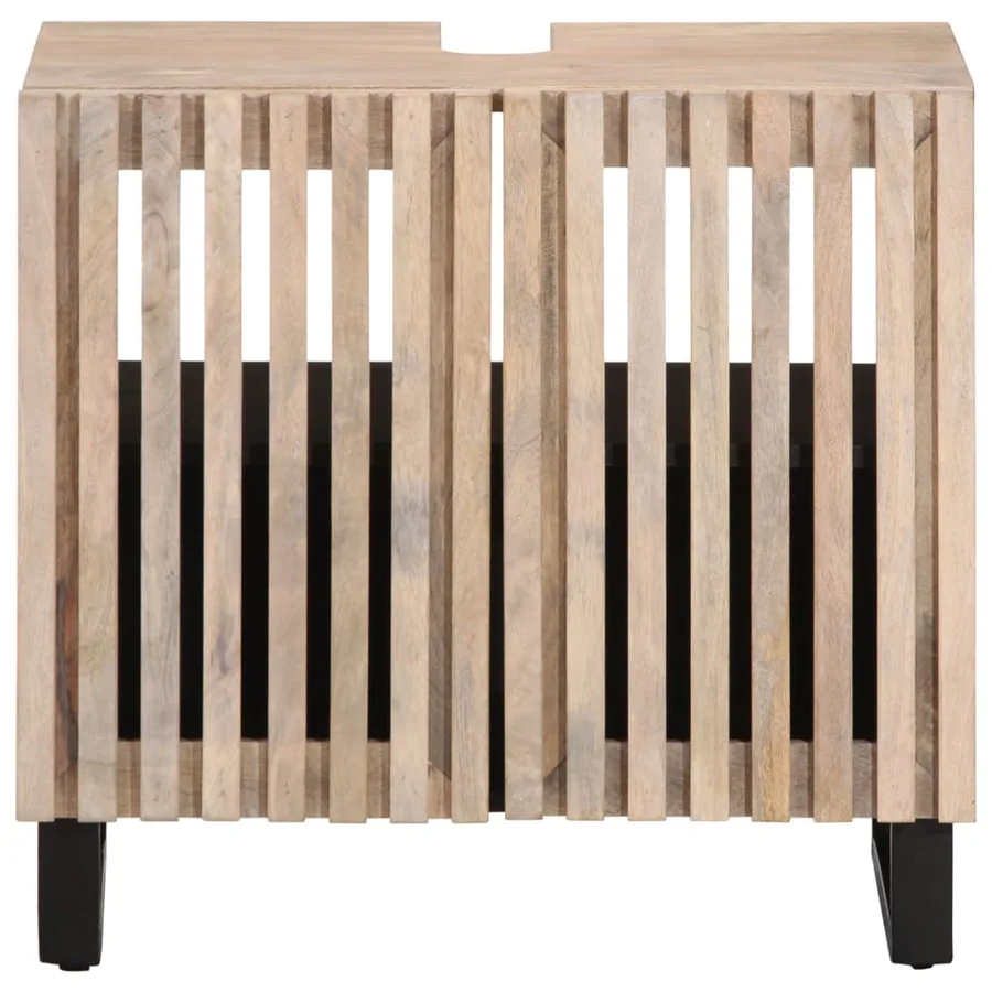 Armoire lavabo de bain 62x34x58 cm bois massif de manguier - 3