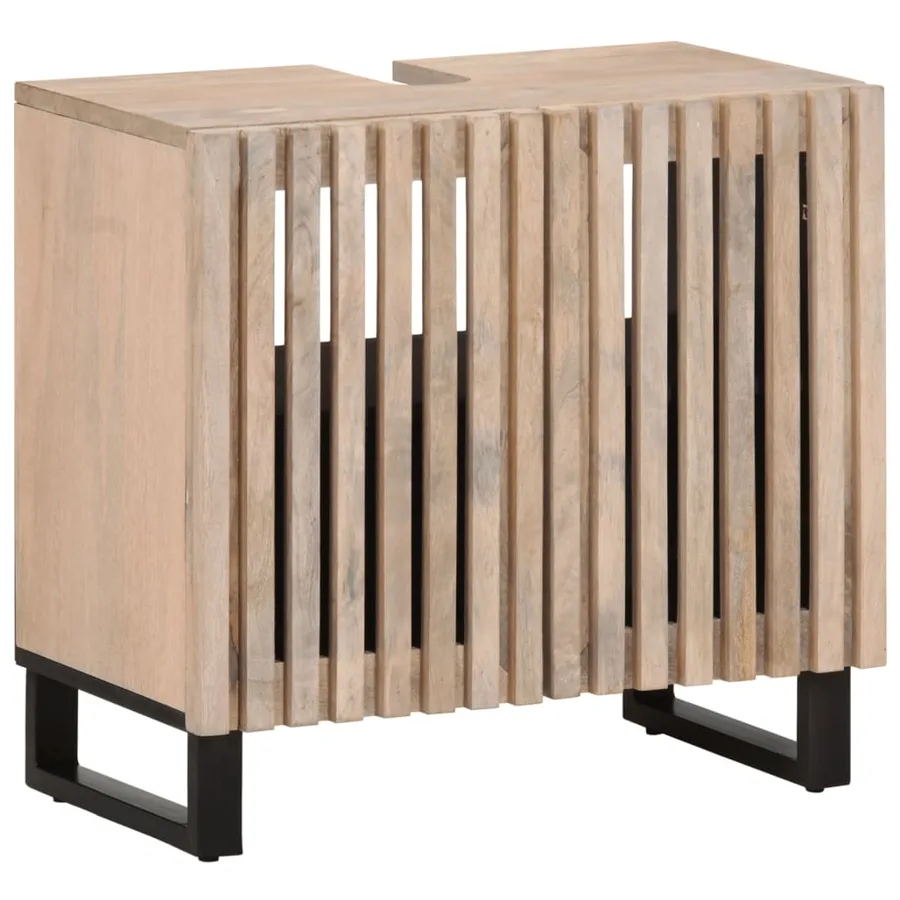 Ensemble de meubles salle de bain 2 pcs bois de manguier massif - 5